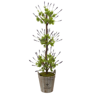 Lavender Topiary with Farmhouse Planter