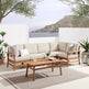 Lavinia Modern Acacia Wood Outdoor 6-Piece Corner Sectional with Coffee Table