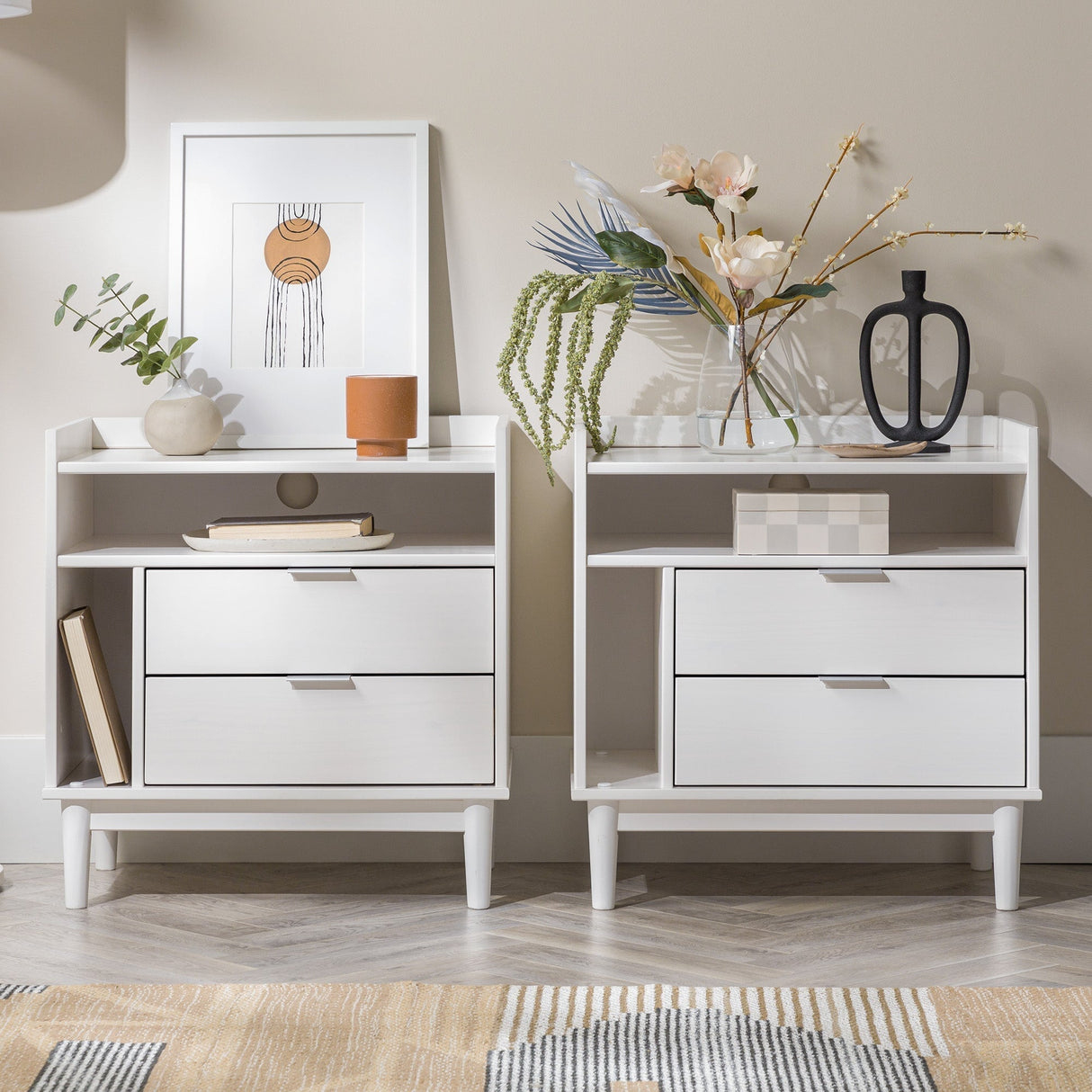 Lee Mid-Century Modern Wood Nightstand
