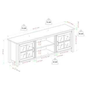 Lennox Window Pane Wood TV Stand