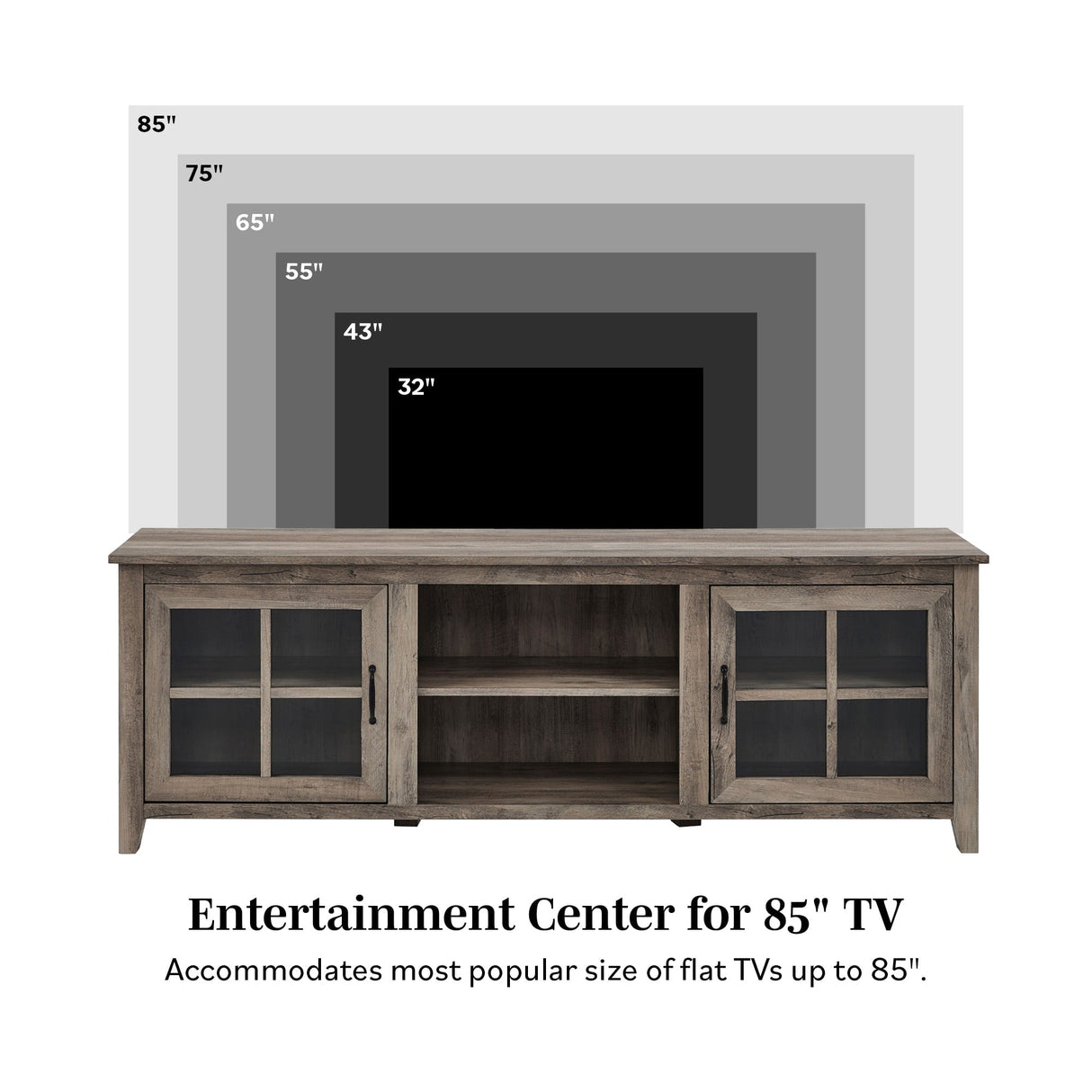 Lennox Window Pane Wood TV Stand