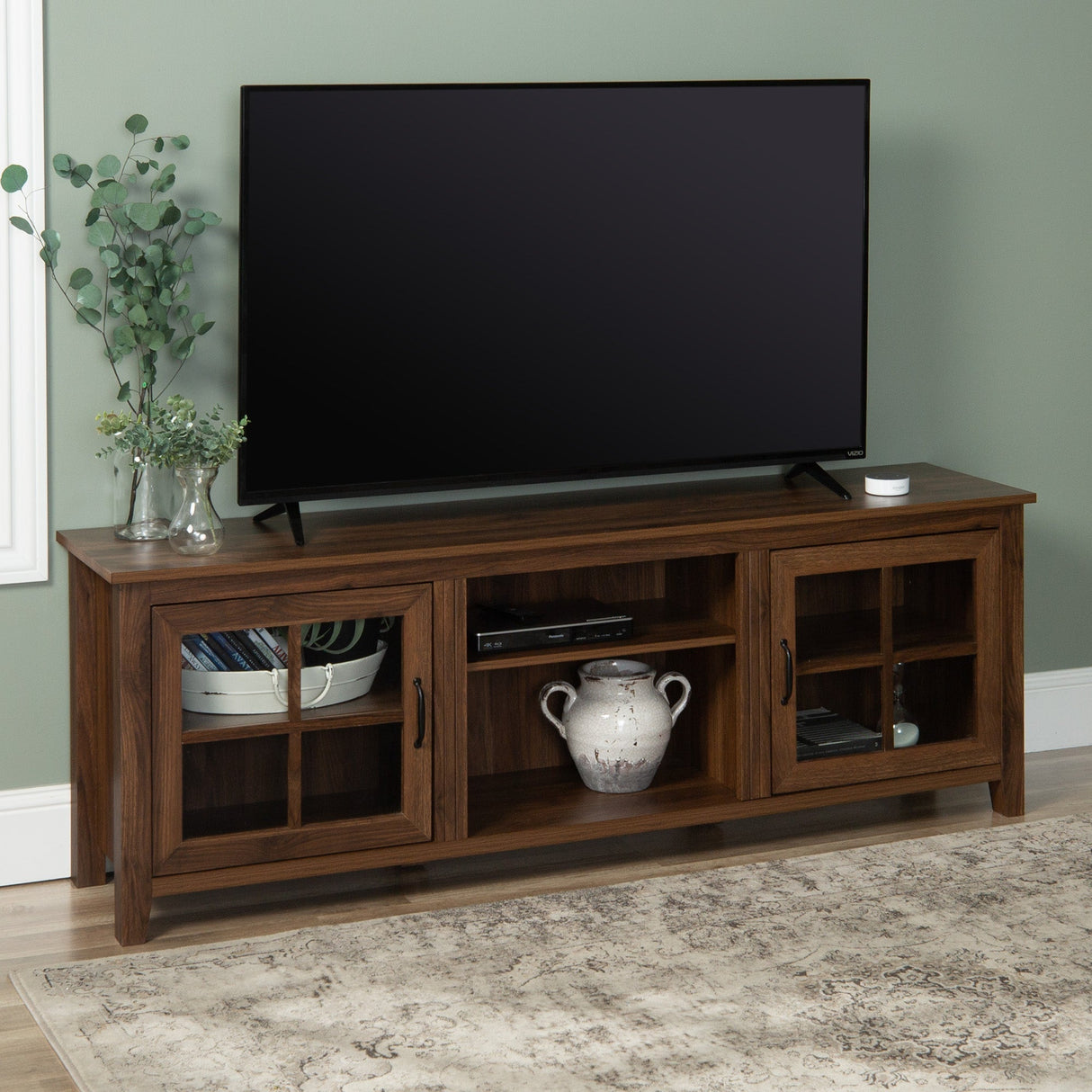 Lennox Window Pane Wood TV Stand