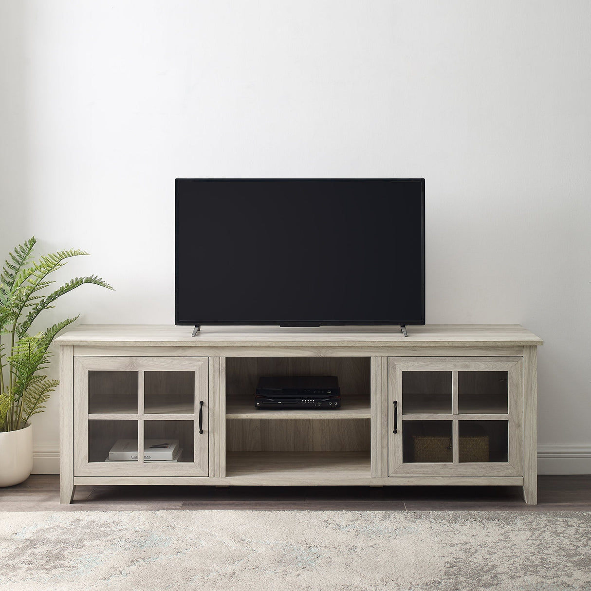 Lennox Window Pane Wood TV Stand