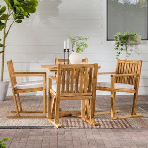 Leopold Modern Wood 5-Piece Outdoor Dining Set