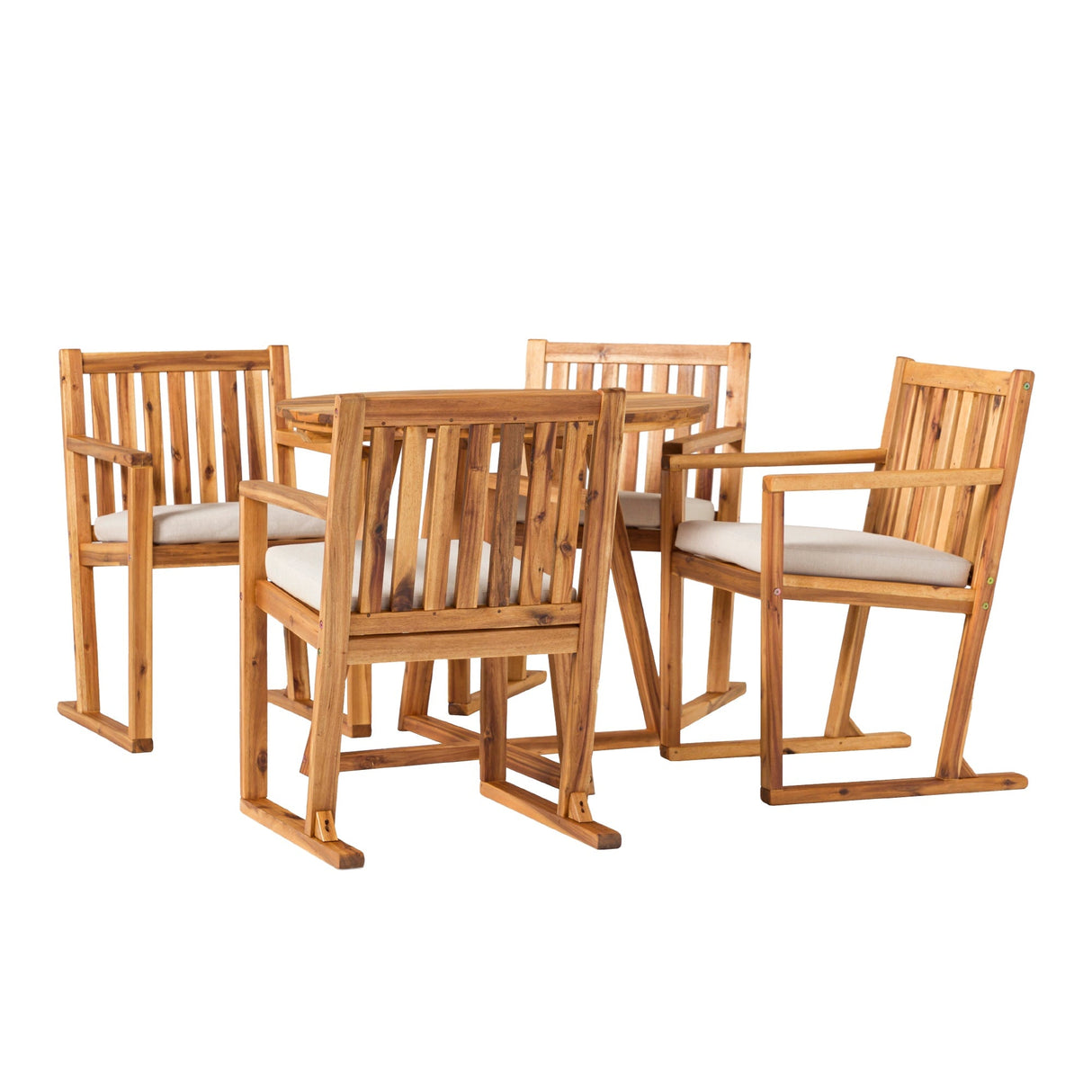 Leopold Modern Wood 5-Piece Outdoor Dining Set