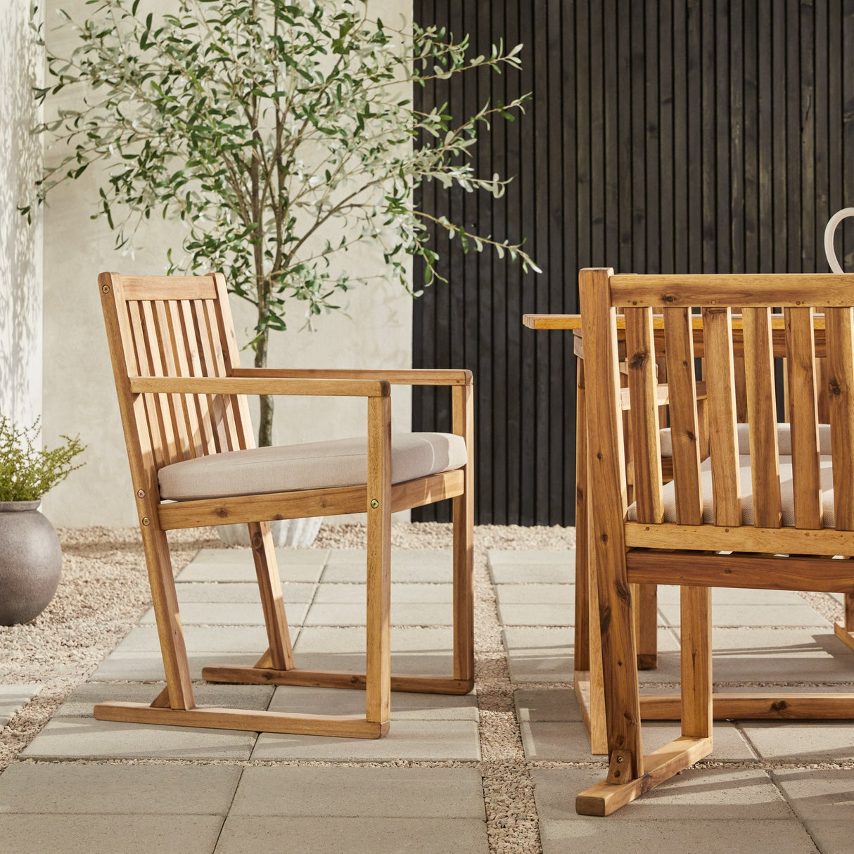 Leopold Modern Wood 7-Piece Outdoor Dining Set