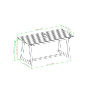 Leopold Modern Wood 7-Piece Outdoor Dining Set