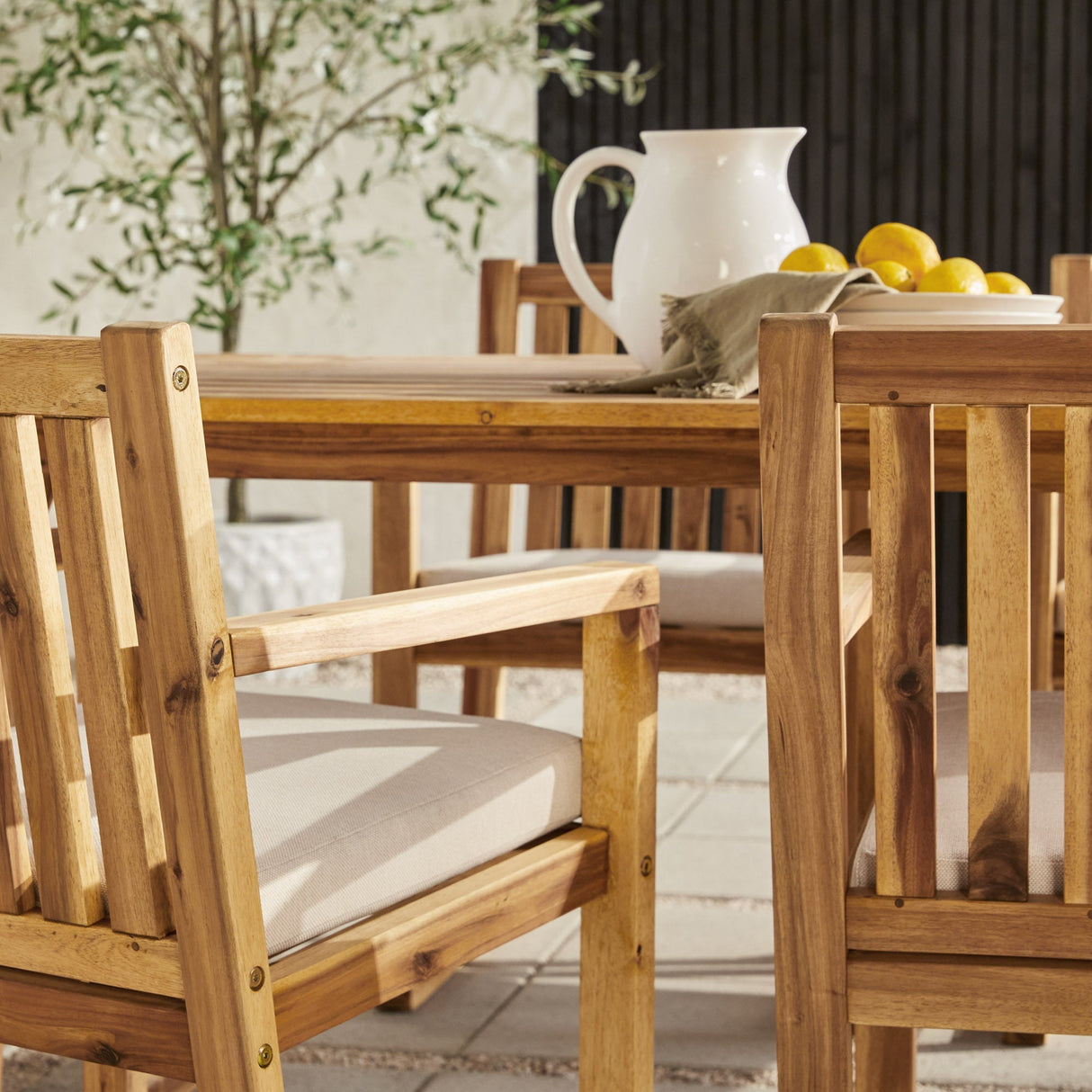 Leopold Modern Wood 7-Piece Outdoor Dining Set