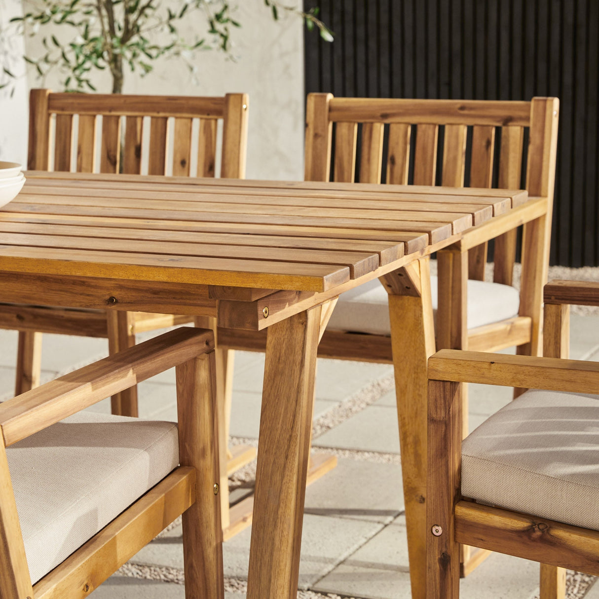 Leopold Modern Wood 7-Piece Outdoor Dining Set