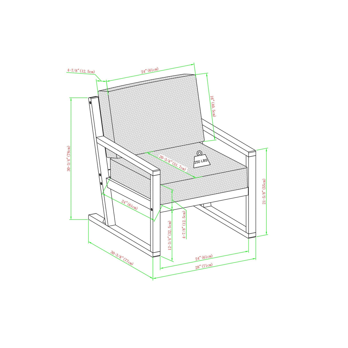 Leopold Modern Wood Outdoor 4-Piece Chat Set with Coffee Table