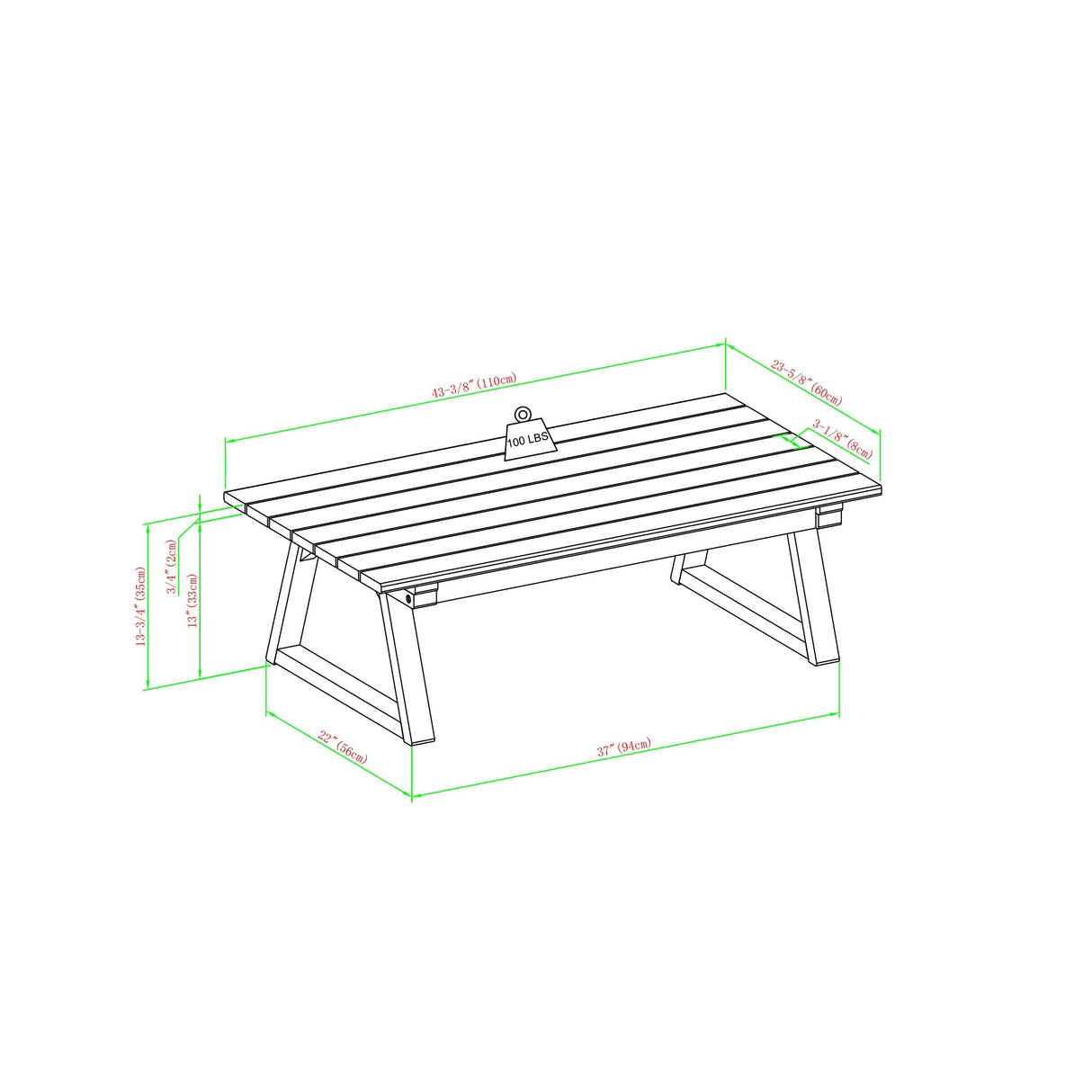 Leopold Modern Wood Outdoor 4-Piece Chat Set with Coffee Table