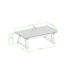 Leopold Modern Wood Outdoor 4-Piece Chat Set with Coffee Table