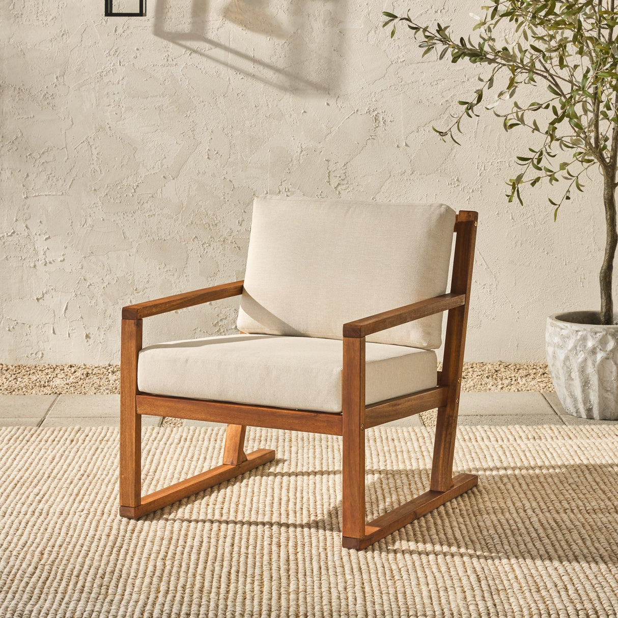 Leopold Modern Wood Outdoor Club Chair