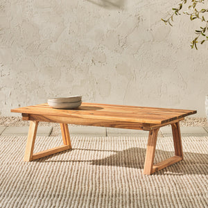 Leopold Modern Wood Outdoor Patio Coffee Table