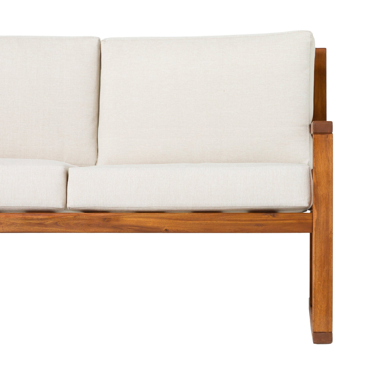 Leopold Modern Wood Slatted Outdoor Loveseat