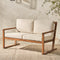 Leopold Modern Wood Slatted Outdoor Loveseat