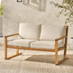 Leopold Modern Wood Slatted Outdoor Loveseat