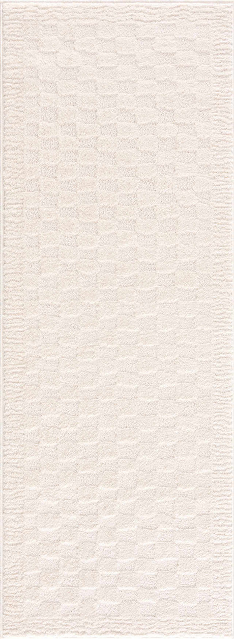 Leryn Ivory Checkered Area Rug