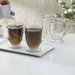 Libbey Kona Glass Coffee Mugs, 16-ounce, Set of 6