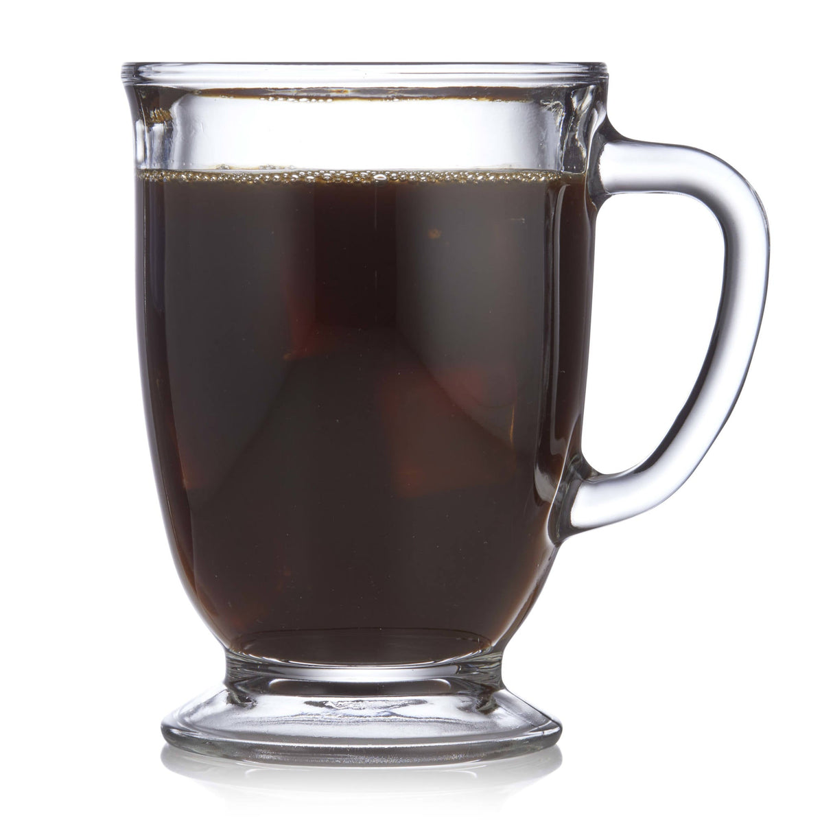 Libbey Kona Glass Coffee Mugs, 16-ounce, Set of 6