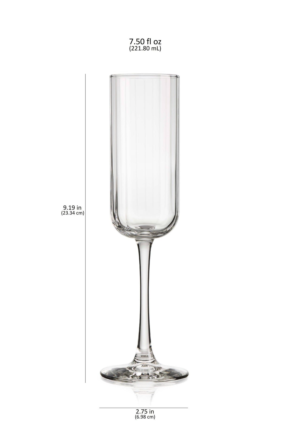 Libbey Paneled Champagne Flute Glasses, 7.5-ounce, Set of 4