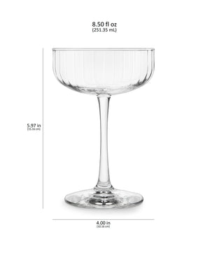 Libbey Paneled Coupe Cocktail Glasses, 8.5-ounce, Set of 4