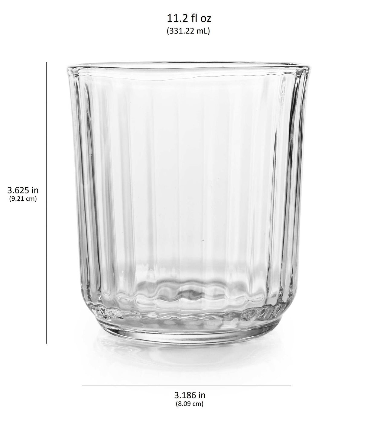 Libbey Paneled Double Old Fashioned Rocks Glasses, 11.2-ounce, Set of 6