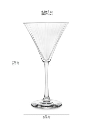 Libbey Paneled Martini Glasses, 9.5-ounce, Set of 4