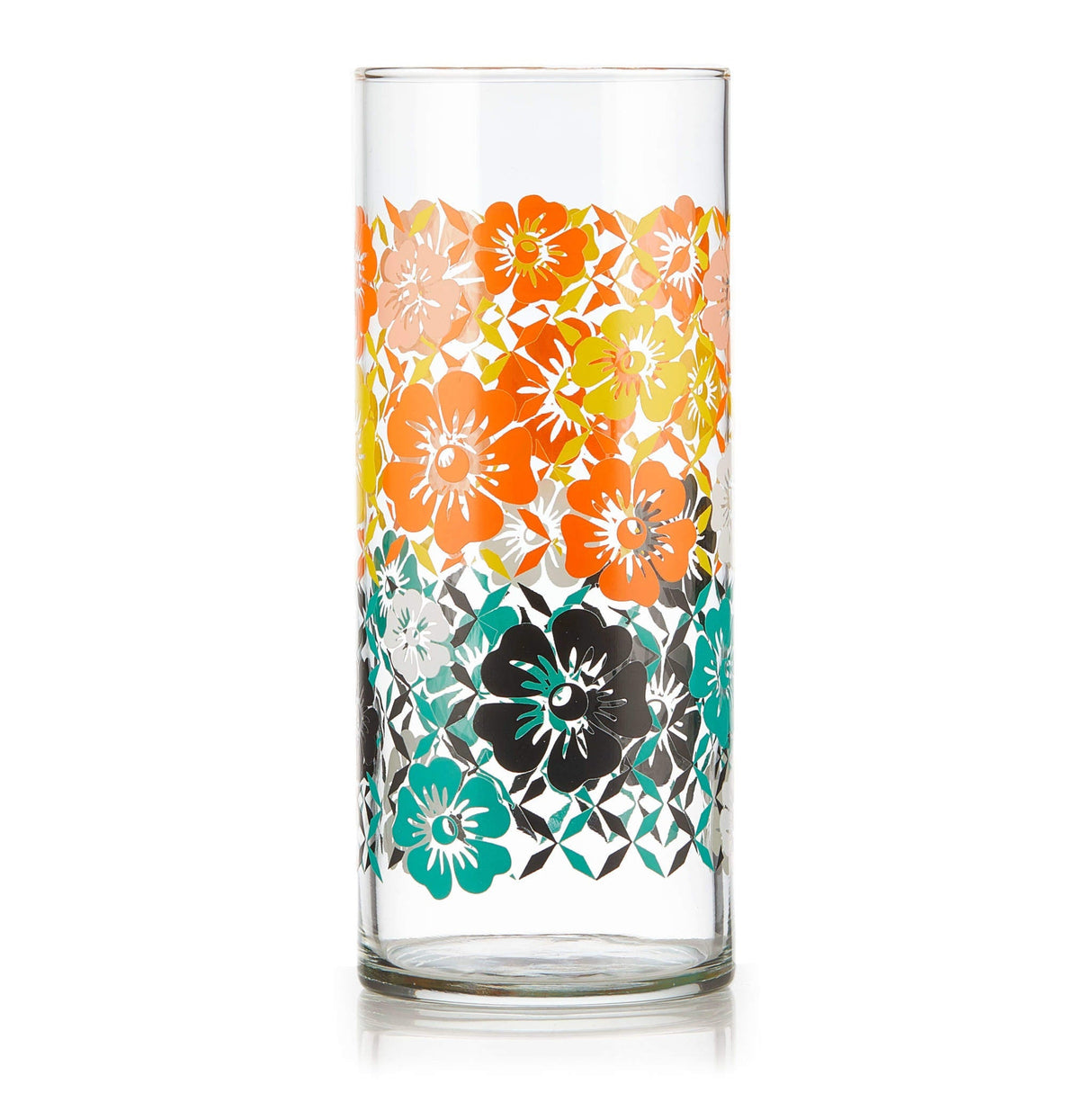 Libbey Vintage Flower Power Cooler Glasses, 16-ounce, Set of 4