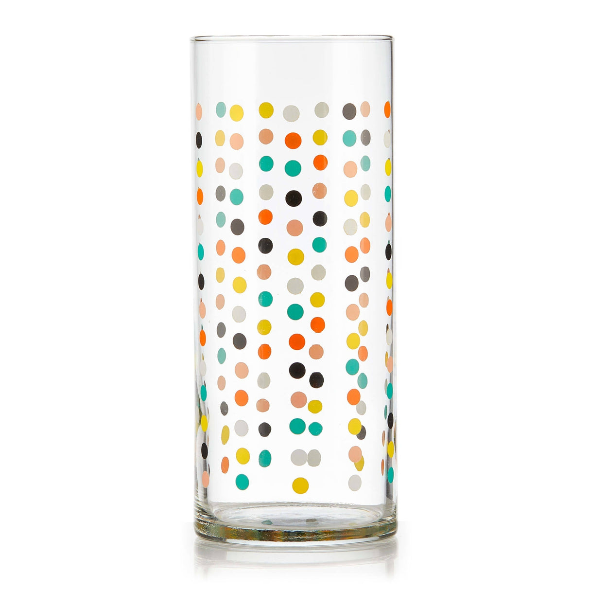 Libbey Vintage Flower Power Party Dots Cooler Glasses, 16-ounce, Set of 4