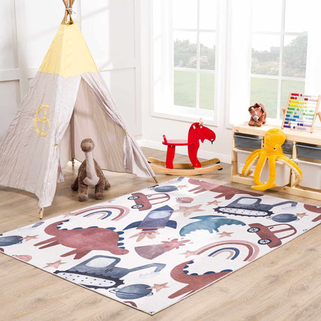 Libra Rainbow Washable Kids Rug