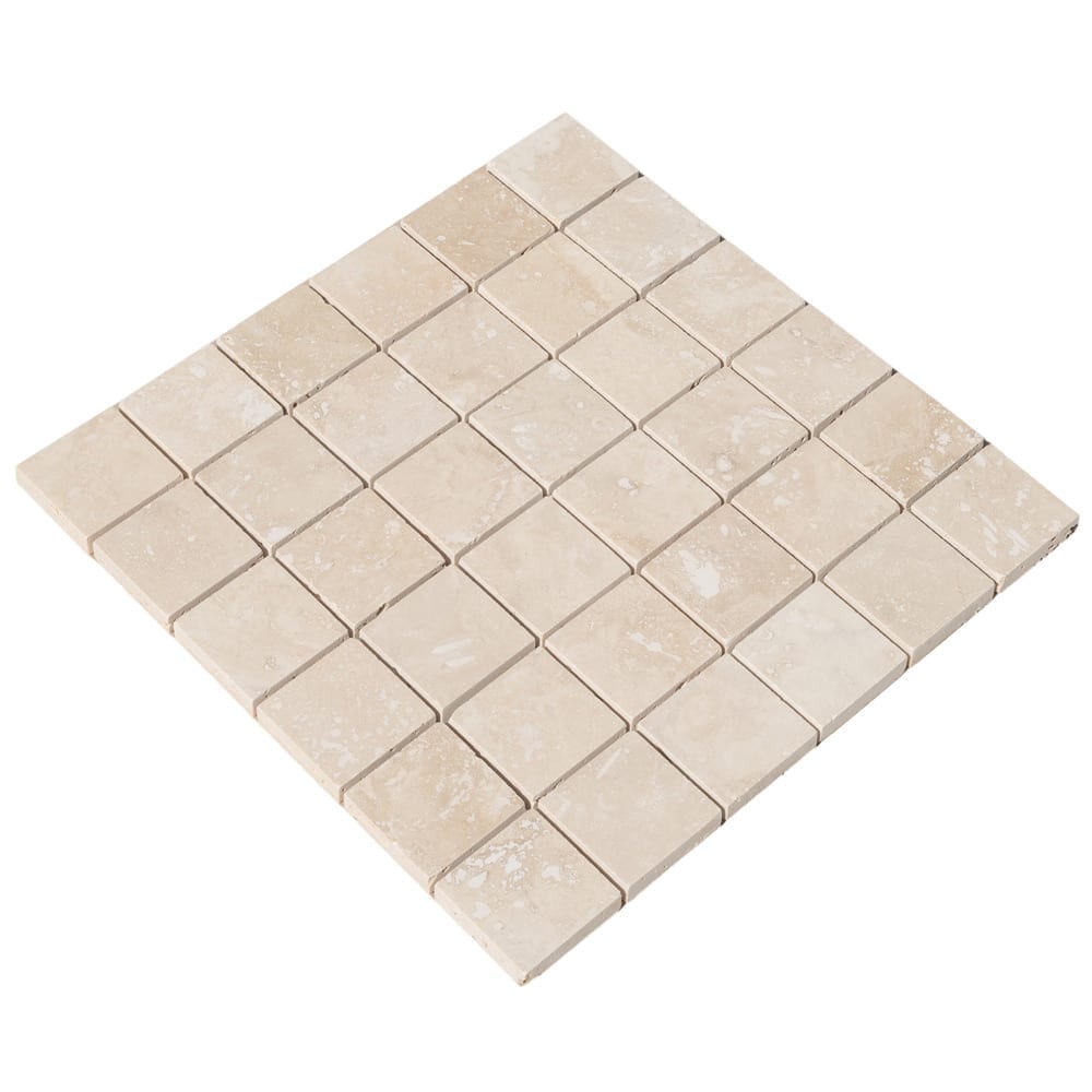 Light Beige Travertine Honed Mosaic Floor and Wall Tile - Livfloors Collection