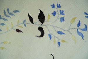 Light Blue, Ivory, Charcoal and Brown Hand Knotted Traditional Floral 6.6x10 Wool Area Rug