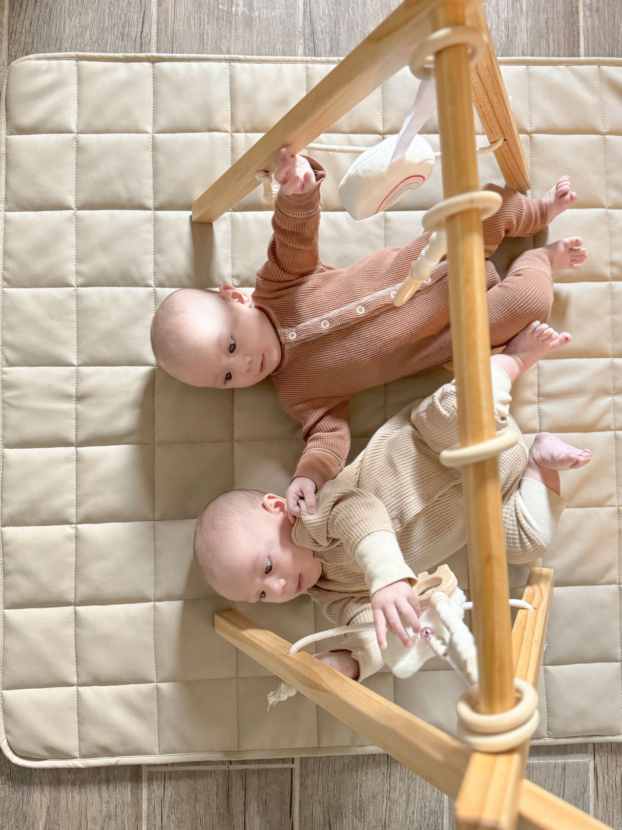 Lilac Wooden Baby Gym | Montessori Infant Play Gym with Hanging Toys