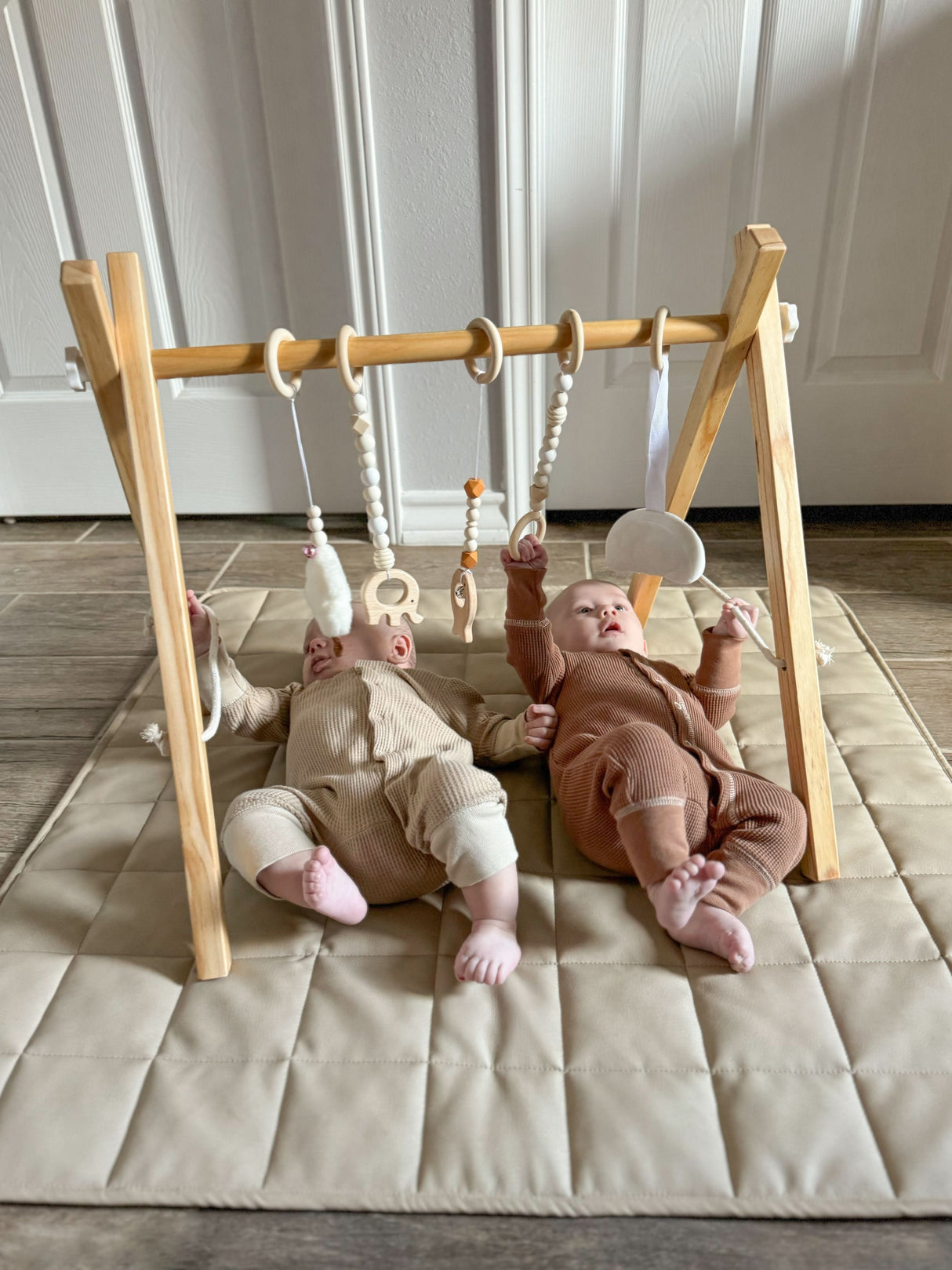 Lilac Wooden Baby Gym | Montessori Infant Play Gym with Hanging Toys
