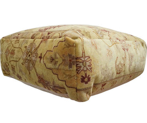 Luxury Floor Pillow made Pouf from restored fine quality hand knotted area rug |FP2