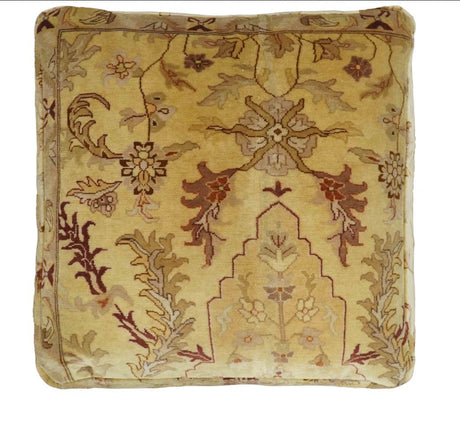 Luxury Floor Pillow made Pouf from restored fine quality hand knotted area rug |FP2