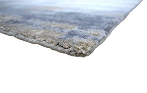 Luxury Hand knotted Blue and Silver Silk 8x10 Area Rug | TRD1856810