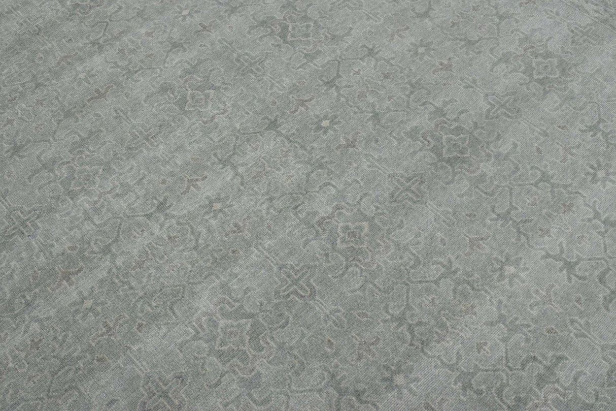 Luxury Hand knotted Wool 8x10 Gray Area Rug | EMP4