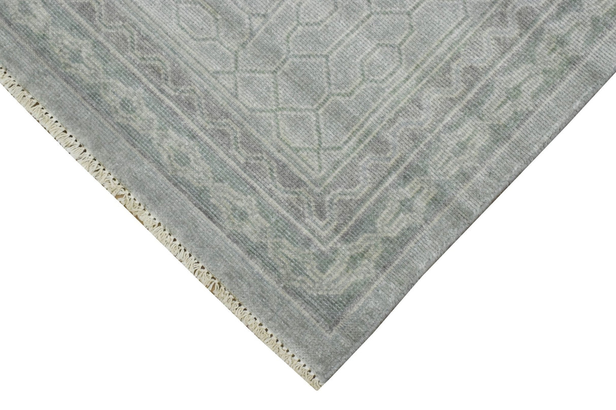 Luxury Hand knotted Wool 8x10 Gray Area Rug | EMP4