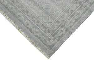 Luxury Hand knotted Wool 8x10 Gray Area Rug | EMP4