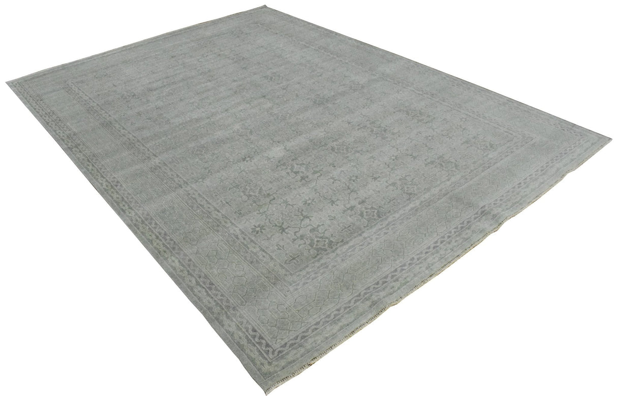 Luxury Hand knotted Wool 8x10 Gray Area Rug | EMP4