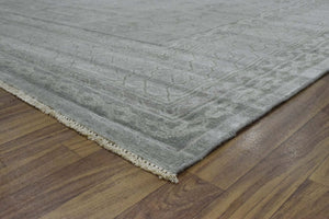 Luxury Hand knotted Wool 8x10 Gray Area Rug | EMP4