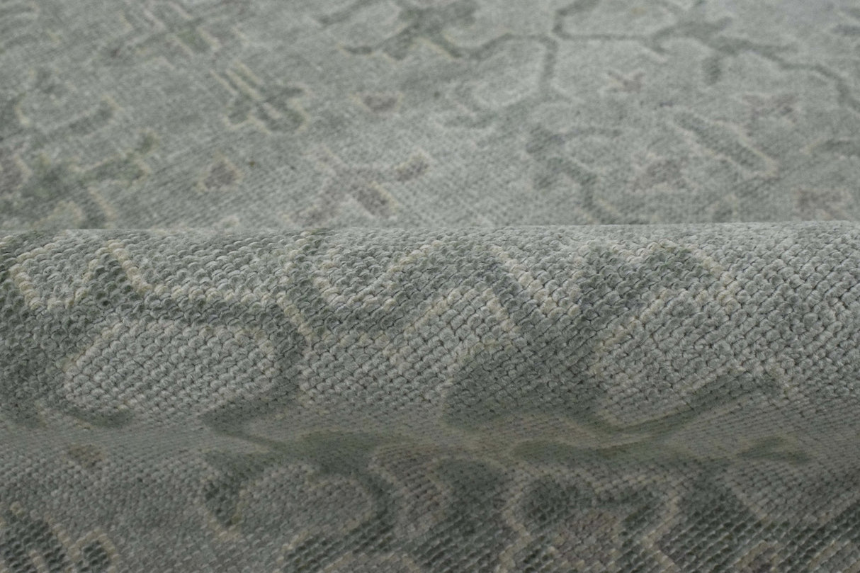 Luxury Hand knotted Wool 8x10 Gray Area Rug | EMP4