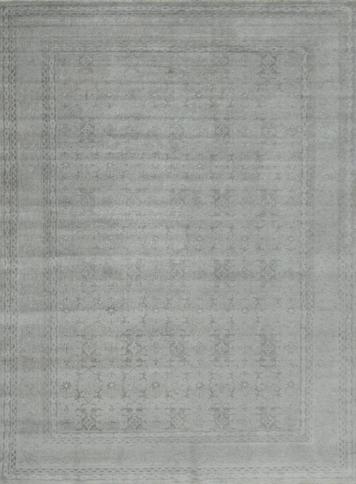 Luxury Hand knotted Wool 8x10 Gray Area Rug | EMP4
