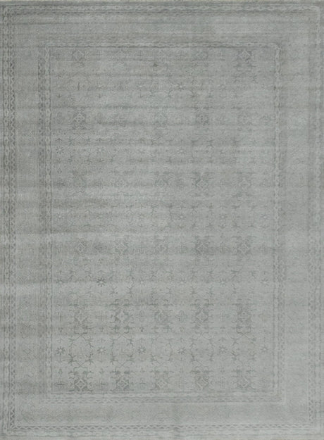 Luxury Hand knotted Wool 8x10 Gray Area Rug | EMP4