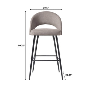 Lytton Modern Minimalist Upholstered Bar Stool, Set of 2