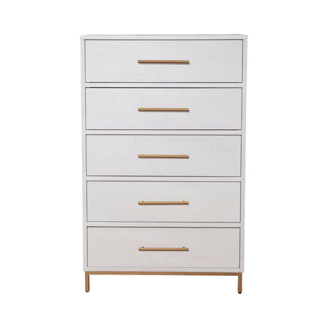 Madelyn Five Drawer Chest, White