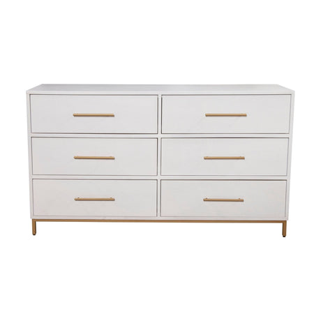 Madelyn Six Drawer Dresser, White