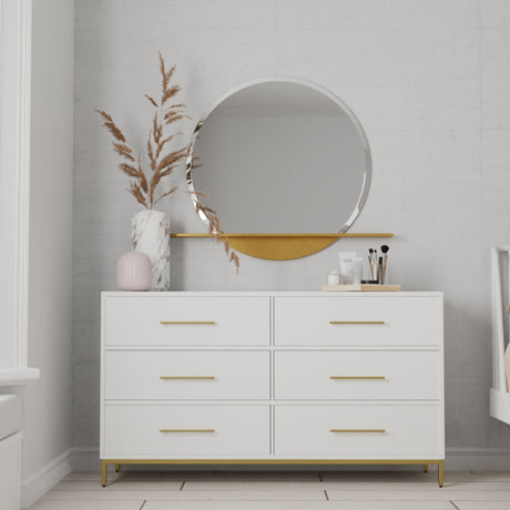 Madelyn Six Drawer Dresser, White